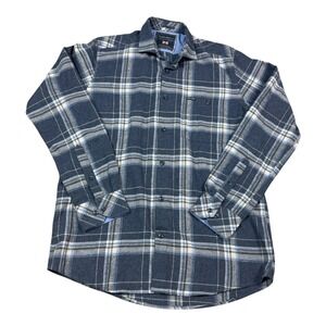 Guide London Cotton Blend Green Plaid Flannel Casual Button Up Men's Medium
